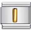 Mon & Sons M&S A-Z - Ciondolo italiano da 9 mm con lettera iniziale dell'alfabeto, oro e argento, compatibile con bracciale di nomina, Metallo