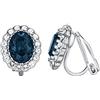 Vogem Orecchini a clip senza foro per donna con cristalli di zirconia cubica, orecchini statement vintage per prom e feste, gioielli, 1.2 x 1.0 cm / 0.5 x 0.4 in., Cristallo, Nessuna pietra preziosa