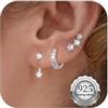 Kenivira 3 Paia Orecchini In Argento Sterling Per Donna Orecchini Placcati In Oro 14 Carati Set Di Orecchini a Cerchio Piccoli Ipoallergenici Per Piercing Multipli