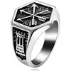 Uloveido Boys AnniversaryJewelry Anello Esagonale per Uomo Anello con frecce da Cocktail in Acciaio Inossidabile per Regalo di Compleanno per Vacanze Sportive