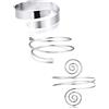 Finrezio 3 Pezzi Bobina Minimalista Bracciale Superiore Regolabile Bracciale Bracciale a Bracciale Vortice di Filigrana Argento
