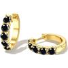 Dochais Orecchini a cerchio placcati in oro 14K con zirconi - Borchie ipoallergeniche in argento 925 per donne e uomini: regalo di tendenza
