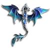 LivelyBuy Spilla a forma di drago blu con ala, smaltata, gioiello medievale mitico bestia, regalo unico, Misura unica, Lega di acciaio