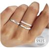 Aidenn Set di 3 Anelli da Donna in Argento 925 con Zirconi Cubici, Regolabili, Impilabili, per il Pollice, Set di Gioielli, Rame