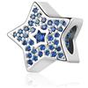 MiniJewelry Charm scintillante a forma di stella stellata, compatibile con braccialetti Pandora, regalo di Natale e compleanno, per donne, sorelle, figlie, nipoti, zie, amiche, One Size, Metallo, Non pietra