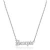 AFSTALR Collana da donna con ciondolo zodiacale inglese, argento/oro, regalo di compleanno, Scorpio, Acciaio inossidabile