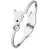 LONYOO Bracciali Polpo in Acciaio Inossidabile Bangle Estate Oceano Gioielli Oro 18K Bracciale Balena per Donna Ragazza Regali Delfino (Delfino Argento Placcato)