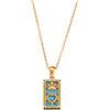 Fdsmall Collana da Donna, Ciondolo a Carta del Tarocco della Costellazione, Doppio Lato, Oro, Acciaio Inossidabile, Zircone, Gioielli per Donne, Eine Größe, Metallo, Non pietra preziosa