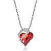 CERSLIMO Collana a forma di cuore con diamanti per ragazze, con ciondolo a forma di cuore in cristallo, regalo per bambini per compleanno, Natale, collana per bambini, Zinco Zirconia cubica, Zirconia