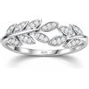ZISTHI Anello da donna in argento Sterling 925 regolabile con zirconia cubica, a forma di foglia, in argento/oro, regalo per donne e ragazze, Argento sterling, Zirconia cubica