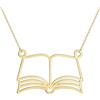 Wasise Collana a forma di libro, regalo per amanti dei libri, gioielli da donna, in acciaio inox, con ciondolo a forma di topo di biblioteca