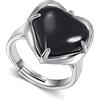 JSDDE, Anello con pietra di cristallo curativa a forma di cuore, dimensione regolabile, gioielli per donne, regalo di San Valentino, Pietra preziosa, cristallo