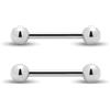 Body CAC 16G/14G Anello Corto in Titanio per Piercing al Capezzolo, Barra Dritta per Lingua, Gioielleria per Piercing al Trago, 16G×12mm, Metallo, Non pietra preziosa