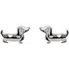 SILVER ROCK JEWELLERY Coppia di piccoli orecchini a lobo a forma di bassotto, in argento Sterling 925, larghezza 9 mm