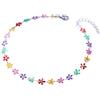 Niaspi Cavigliera da donna in acciaio inossidabile ipoallergenico vintage boho colorato fiori perline cavigliera regolabile piccola moda personalizzata estate spiaggia accessori, Acciaio inossidabile