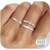 Aidenn 3 Pezzi Anello in Argento 925 per Donna, Anelli per Donne con Cubic Zirconia, Anello di Fidanzamento per Donna, Anello Regolabile, Anello Statement da Donna, Anello Impilabile, Anello per
