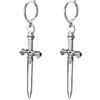 Niaspi Orecchini a cerchio con pugnale e spada pendenti per donne, uomini, unisex, gotico, retrò, punk, coltello, piercing, cartilagine, huggie, vintage, personalizzati, incisi, gioielli con spade