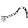 OUFER 20G 0.8mm Titanio Piercing Naso Anelli CZ Studs Screw Nostril Borchie Carino Donne Gioielli