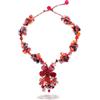 NOVICA Donna Jasper, tinti quarzo, Garnet, e Corniola Collana Fiore, 15.25, 'Dazzling Bloom'