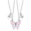 CERSLIMO Collana per migliore amica, collana per 2 ragazze, regalo dell'amicizia abbinato, graziosa collana con ciondolo magnetico a forma di farfalla, regalo per la migliore amica, regalo per bambini