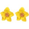 CrownOfRibbons Orecchini a perno a forma di narciso, design floreale giallo, accessorio alla moda primaverile