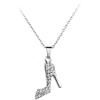 FGT Collana con ciondolo a forma di scarpa di Cenerentola, regalo di Natale e compleanno, per donne, famiglia, sorella, figlia, nipote, argento
