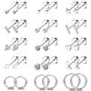 FIOROYAL 15 Paia Piercing Orecchio Acciaio Chirurgico Orecchini Cerchio Piccoli Donna Stella Cuore Cartilagine Anallergici Orecchini per Uomo Argento Helix Piercing Gioielli