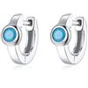 Candyfancy Orecchini Cerchio Donna Argento 925 Piccoli 7mm Turchese Cartilagine Orecchini da Donna e Uomo