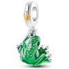 Mon & Sons Catena di sicurezza per compleanno mamma, zampa di cane, lucertola, che si illumina al buio, ciondolo a forma di stella e luna, in argento Sterling 925, compatibile con braccialetti Pandora Moments