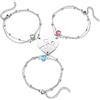 PiercingJak Set di braccialetti puzzle personalizzati, 2/3/4 pezzi per famiglia, amore, migliore amico, in acciaio inox, con nome personalizzato, cavigliera braccialetto BFF con ciondolo a forma di