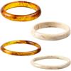 LLMSIX 4 braccialetti acrilici da donna impilabili bianco marrone acetato braccialetti irregolari acrilici grossi braccialetti moda spessore set regalo