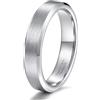 Epinki Anelli in Tungsteno per Donna e Uomo 4mm, Semplice Spazzolato Argento Anello per Fidanzamento Fedi Nuziali Gioielli Misura 21