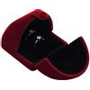 Pokofo Scatola per gioielli, in velluto, doppia, per fedi nuziali, scatola regalo e velluto, colore: Rosso vinaccia, cod. G043
