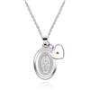 Tobestu Collana ovale con ciondolo cristiano con seme di senape, per donne e ragazze, in acciaio inox, Resina