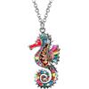 YAYAKO Collana di Squali Smaltati Ciondolo in Lega di Zinco Delfino Balena Polpo Medusa Regali Estivi per Donna Ragazza Gioielli dell Oceano (Ippocampo Multicolor)