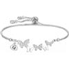 Yumioxa Bracciali a farfalla da donna regalo farfalla gioielli per lei argento regolabile donna figlia ragazza bracciali grande città 26 lettere cristallo gioielli