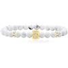 JunyiDIY Braccialetto da uomo e donna con 12 costellazioni, pietra turchese bianca naturale, perline rotonde da 6 mm, esclusivo braccialetto con segno zodiacale per ragazzi e ragazze, regalo di