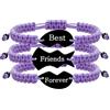 JunyiDIY Set di 3 braccialetti dell'amicizia, corda intrecciata, con ciondolo a forma di cuore e puzzle, con incisione Best Friend Forever, per uomini e donne, braccialetti coordinati della distanza