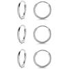 LYTOPTOP 3 paia di orecchini a cerchio in argento Sterling S925 piccoli orecchini ipoallergenici per cartilagine naso labbra anelli per uomini ragazze, 8/10/12/14 mm, Metallo