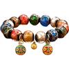 Aisamco Bracciale Feng Shui con stile smaltato tradizionale cinese, braccialetto di ricchezza in perline per la protezione può portare fortuna e prosperità, attirare ricchezza