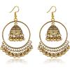 GAUEIOUR Orecchini Indiani Souvenir per Vacanze al Mare, Stile Etnico Retrò Esagerato, Accessori Hmong a Forma di Campana (Oro), Metallo