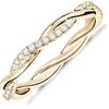 PAVOI Anello Eternity da donna, placcato oro 14 carati, in argento Sterling con zirconia cubica, fascia Eternity da donna - delicato design a corda intrecciata, 10, Oro giallo, Zirconie sintetico