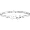 Aretas Braccialetto con iniziale per donne e ragazze, in argento S925, con ciondolo a forma di cuore dalla A alla Z, regalo di Natale e di compleanno per ragazze, figlia, sorella, amici, gioielli, 17+