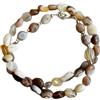 WORLD WIDE GEMS Collana di perle di agata del Botswana, forma ovale, multicolore, 6x9 mm | Collana di perle fatte a mano, 45 cm |WWSLF_NCK_00091