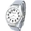 Nextstart Orologi da donna cinturino elastico flessibile moda semplice grande digitale in acciaio inossidabile al quarzo bracciale orologi da polso bianco, bianco, braccialetto