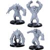 Forged Terrain Mountain Trolls - Set in miniatura - 4 modelli di mostri fantasy, scala 28 mm-32 mm, figure in resina non verniciate per giochi di ruolo da tavolo, D & D, giochi di guerra, Pathfinder