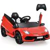 COSTWAY 12V Lamborghini Macchina Elettrica per Bambini, Veicolo Elettrico con Telecomando Sospensione a Molla Luci LED MP3, 3-5 km/h, per Bambini 3 Anni+ (Rosso)