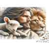 5M3D7C8V Leone e Agnello Puzzle 1000 Pezzi Carta per Adulti Atmosfera di Foresta Tranquilla Gioco di Puzzle 1000 Pezzi Relax Casa 38x26cm/1000pcs