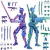 ZXTGBQ T 13 Action Figure Set (montaggio completato) T13 Action Figure T1 3 Set di personaggi Titanio 13 Giocattoli 3D con Weapons, Multi-giunti stampati 3D, per Collectors and Enthusiasts Desktop