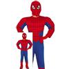 FIESTAS GUIRCA | Costume da Supereroe Muscoloso per Bambini (7-9 anni) - Cappuccio e Tuta per Bambini - Costumi da Supereroi e Cattivi per feste - Ideale per Carnevale e Halloween - Rosso e Blu